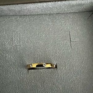 Gold Band with Channel set CZs